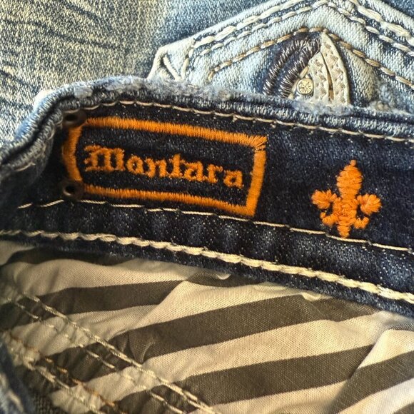 Women's 24 Rock Revival Montara Bootcut/Cut Off Jeans Shorts - Picture 4 of 8